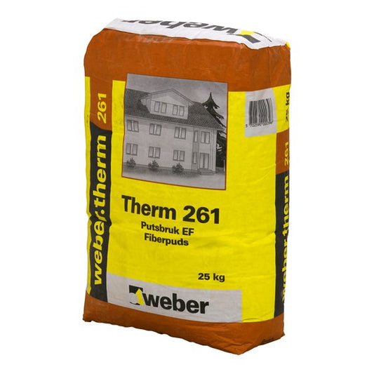 Weber.therm 261 EF Pudsemørtel: Specialiseret puds med fremragende vedhæftning - Størrelse: 25 kg