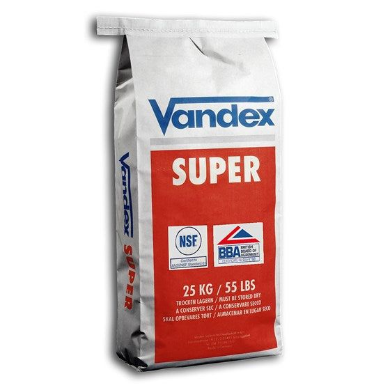 VANDEX Super Vandtætningsmørtel til Beton - Størrelse: 25 kg Farve: Grå