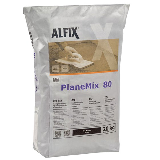 ALFIX Planemix 80 Støbemasse: Hurtighærdende løsning til gulvstøbning - Størrelse: 20 kg