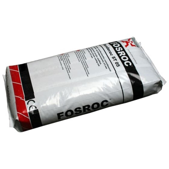 FOSROC Renderoc ST 05: Svumme- og Tyndlagsmørtel til Overfladefinish - Størrelse: 20 kg Farve: Lys grå