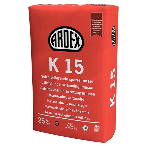 ARDEX K15 Gulvspartelmasse: Cementbaseret Spartelmasse til Gulvafretning - Størrelse: 25 kg