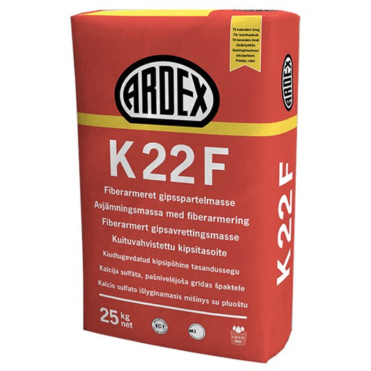 ARDEX K22F: Fiberarmeret Gipsspartelmasse til Gulvopretning - Størrelse: 25 kg