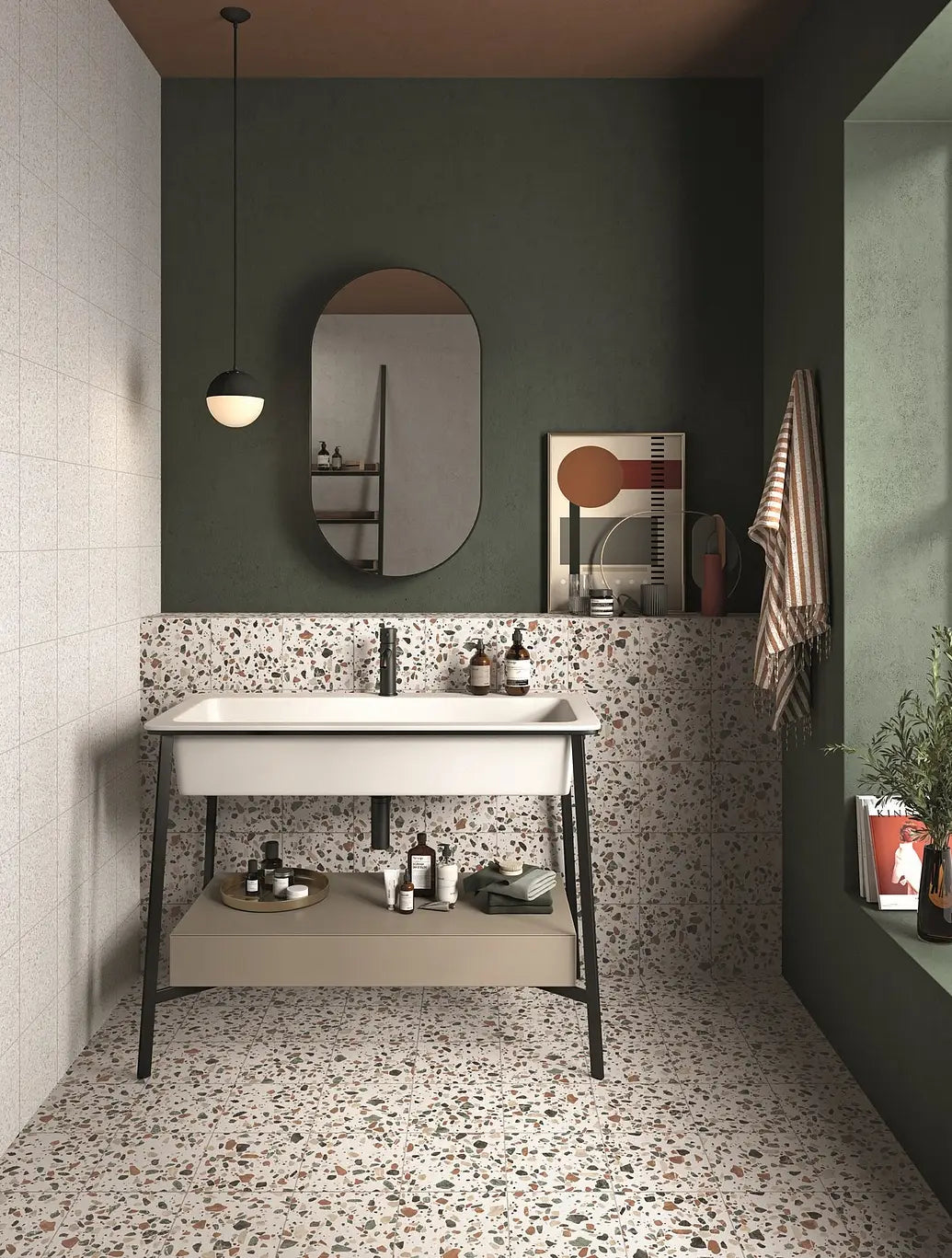 Play Drops Multiwhite 20x20 – Moderne terrazzo flise til gulv & væg | Flisebutik.dk