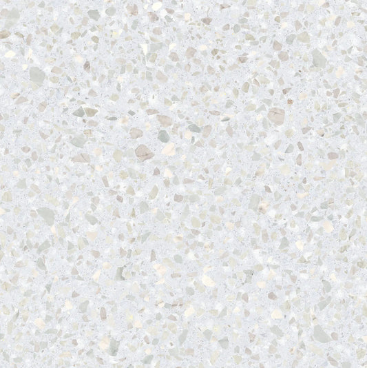 Play Dots White Terrazzo 20x20 – Hvid terrazzo flise til badeværelse, køkken & stue